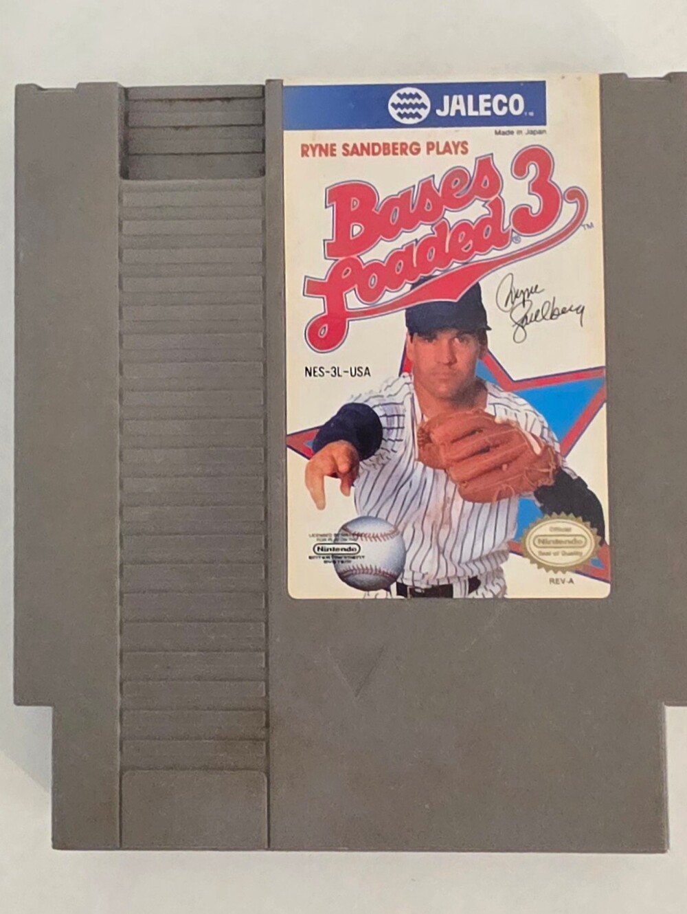 BASEBALL Game Ryne Sandberg BASES LOADED 3 NES Nintendo Entertainment System